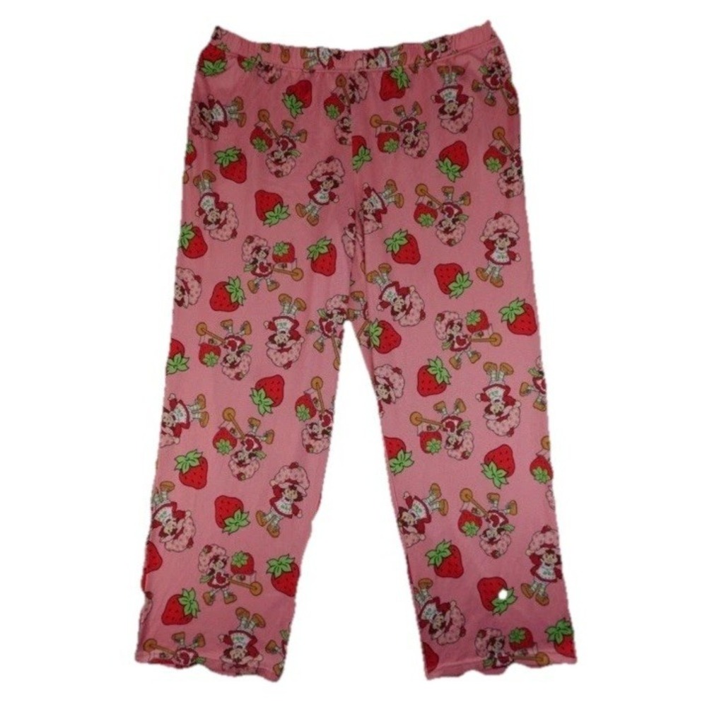 Strawberry Shortcake Pajama Pants Women XXXL Pink Allover Print Sleepwear Lounge